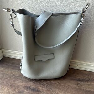 Rebecca Minkoff Gray Crossbody Shoulder Bag with Textured Leather